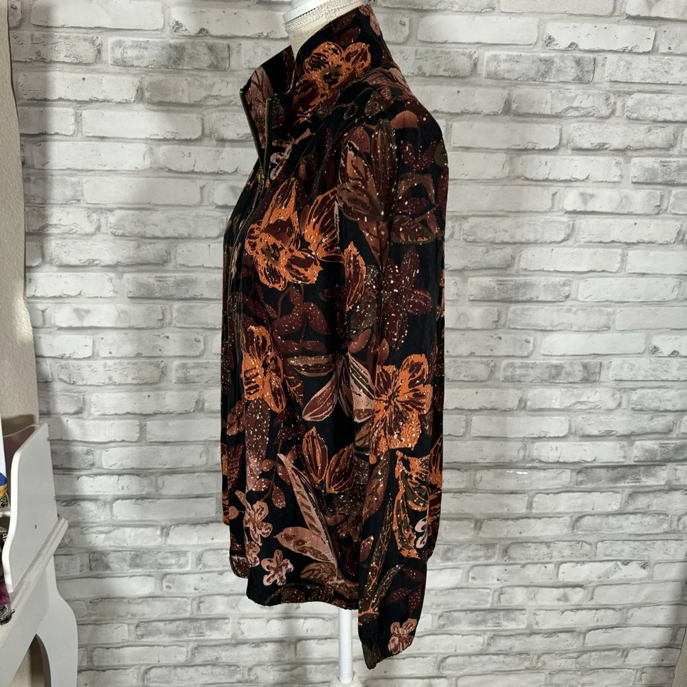Vintage Blair Floral Brown Cottagecore Zip Up Jacket